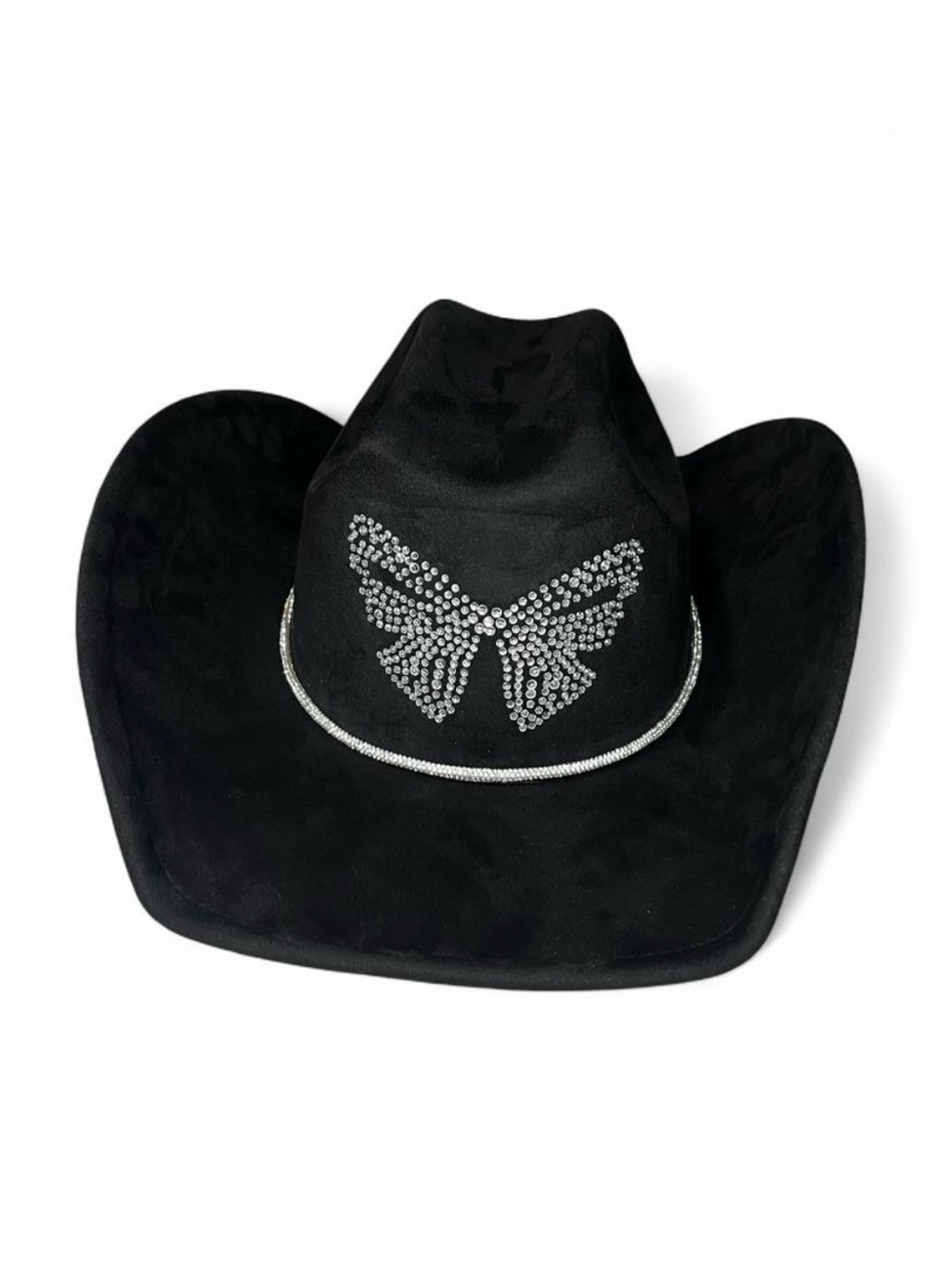 Black Rhinestone Bow Cowgirl Hat Festival Rodeo Nashville Boho Western